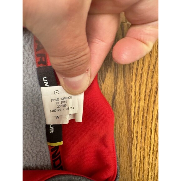 Under Armour Men's Large Full Zip Light Jacket Gray & Red SN: 1248905 2014 - Picture 7 of 15